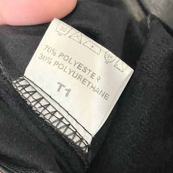 Lenny B. Paris Black Vegan Black Leather Belted Pencil Mini Skirt Size 1 - Picture 2 of 11